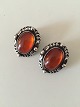 Georg Jensen Sterling Silver Annual Earclips with amber from 1995