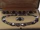 Georg Jensen Sterling Silver Jewelry set. Necklace No 1, Bracelet No 34 and 
Brooch 236A with Lapis Lazuli