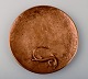 Tinos Bronze dish of massive patinated bronze cast with salamander.