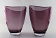 A pair of large Scandinavian art glass vases in purple.
