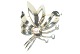 Brooch with Zirconia and Pearl, 14 carats