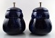 A pair of Rörstrand lidded vases in dark blue faience. 1930 / 40s.
