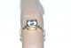 Gold ring with zirconia, 14 carat