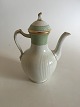 Royal Copenhagen Green Curved Coffee Pot with Gold No 1794