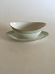 Royal Copenhagen Green Curved with Gold Oval Sauceboat No 1651
