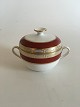 Bing & Grondahl Wagner Sugarbowl No 94. Wine Red and Gold Border