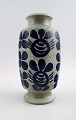 Göran Andersson, Upsala-Ekeby. Ceramic Vase, dark blue decoration on gray base.