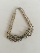 Georg Jensen Early Silver Choker / Necklace with Green Agate