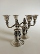 Georg Jensen Sterling Silver Candelabras No 244 with Grape and Leaf Ornament