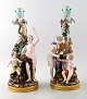 Meissen, pair of antique candlesticks.