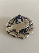 Georg Jensen Sterling Silver Brooch No 123 with Synthetic Saphire