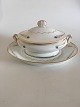 Royal Copenhagen No 118 Soup Tureen with Lid and Under Platter. w. Golden 
Peacock Feather Ornament