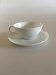 Royal Copenhagen White Ba Coffee Cup and Saucer