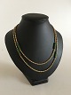 Georg Jensen 18K Gold Collier Necklace ornamented with 6 pieces of Jade Stone