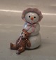 Royal Copenhagen figurine 0020 RC Snowman, Rosa snowgirl with teddy 9 cm 
(1249020) Allan Therkelsen