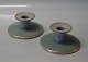 Royal Copenhagen Craquelé, (Crackelure) 457-3335 RC Low green candlestick with 
gray and gold 6 x 12 cm Pair