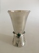 Danam Antik 
presents: 
Georg 
Jensen Sterling 
Silver Vase no. 
116 ornamented 
with 4 green 
agates.