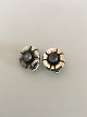 Georg Jensen Sterling Silver Earrings (Clips). No 36 with Moonstones.