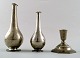 Just Andersen art deco, a pair of vases and a candlestick in pewter, number 
1457.