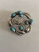 Georg Jensen Sterling Silver Brooch No 159 ornamented with Turquoise