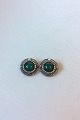 Georg Jensen Sterling Silver Earrings with Chrysoprase No 85