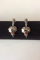 Georg Jensen Sterling Silver annual earrings with sticks from 1996 with red 
stones