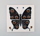 Bertil Lundgren for Rörstrand. "Gallery 2" wall plaque in glazed porcelain with 
butterfly. 1970