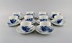 10 Royal Copenhagen Blue Flower Curved coffee cups with saucers. 1960s. Model 
number 10/1549.
