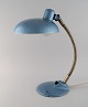 Adjustable desk lamp in original turquoise metallic lacquer. Industrial design, 
mid 20th century.
