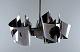 Max Sauze (b.1933), French designer. Large ceiling pendant with five arms, in 
aluminium. 1980s.