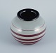 Ilse Claesson for Rörstrand, hand painted art deco vase in earthenware.