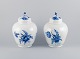 Royal Copenhagen Blue Flower Curved, a pair of lidded jars in porcelain.