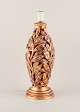 Large Italian ceramic table lamp. Shaped like branches with gold decorations.