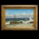 Aabenraa 
Antikvitetshandel 
präsentiert: 
Christian 
Blache, 
1838-1920, Öl 
auf Leinen, 
Marinenmotiv. 
Signiert. ...