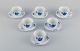 Royal Copenhagen Blue Flower Angular. A set of six coffee cups with saucers.