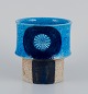 Inger Persson for Rörstrand Atelje, Sweden. Ceramic vase with blue-toned glaze.