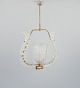 Murano, Italien. Loftslampe i klart matteret kunstglas og messing. Art 
Deco-stil.