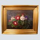I. L. Jensen; 
oli painting 
with flowers