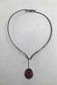 Danish Sterling Silver Neck Ring with Scarab Pendant