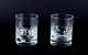 L'Art presents: 
Holmegaard, 
two whiskey 
glasses in 
clear art 
glass.
Heavy glass of 
high quality.