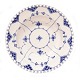 Set of five early Royal Copenhagen blue fluted full lace deep plates period 
1870-90. D: 22cm