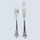 Evald Nielsen; Fish cutlery in silver for 12 persons, 24 pieces