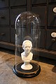 K&Co. presents: 
Decorative, 
old 
cylinder-shaped 
French glass 
Dome / Globe on 
a black wooden 
base for ...