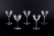 L'Art presents: 
Val St. 
Lambert, 
Belgium. 
A set of five 
large Art Deco 
red wine 
glasses in 
crystal.
