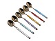 Antik K 
presents: 
Sterling 
silver
Six small 
guilded enamel 
demitasse 
spoons with 
different 
colours from 
...