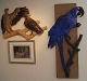 Klosterkælderen presents: Aluminia Figurine2996 Hyacintara. Blue Parrot relief 87 cm faience relief Jeanne ...