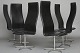 Roxy Klassik presents: Arne Jacobsen / Fritz Hansen.Set of 6 "Oxford chairs"Black leather & steel.Nice ...