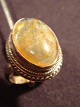Silver Ring with quartz cat's eye. 925 Sterling Silver. Ring Size 63 Price Dkr. 175, -