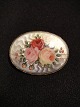 Oval brooch. enamel roses. Silver 935 H.G (presumably H.Guldbrandsen 1893-37) Length: 5.5 ...