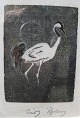 Leif Ryding woodcuts, Crane 23X29cm